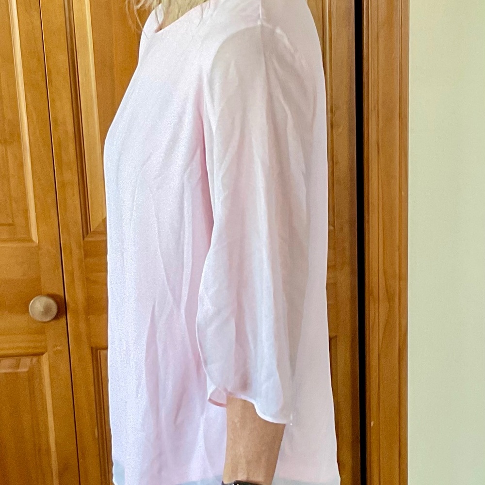 Pink Chiffon light pink top with underlay